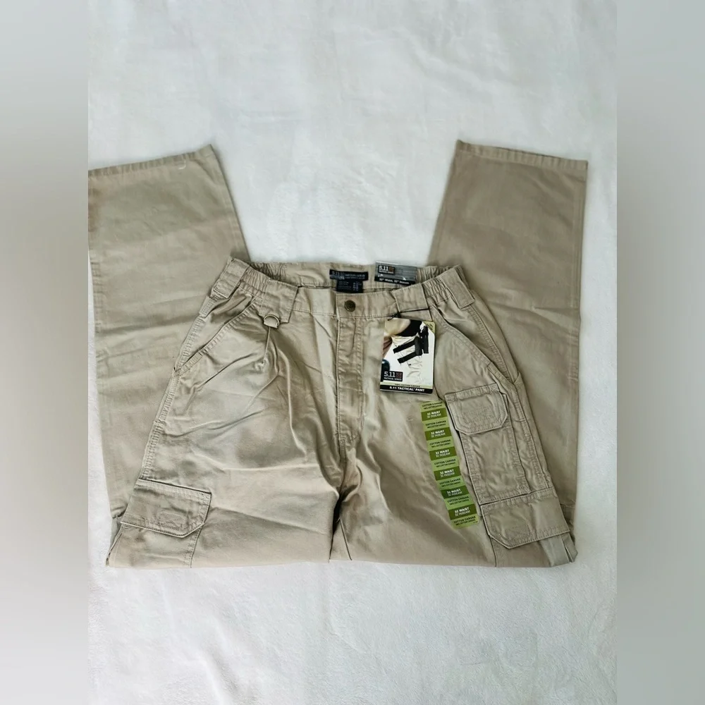 5.11 Tactical Series Men's Beige 100% Cotton Canvas Cargo Pants Size 32”x32” - Picture 4 of 7